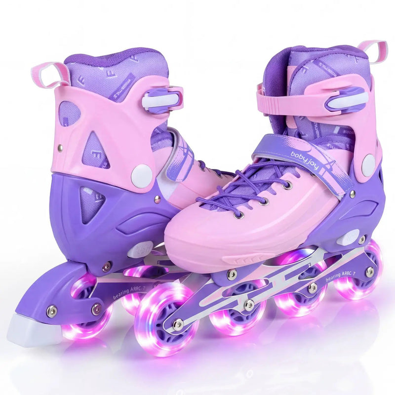 4-Size Adjustable Light-Up Kids Inline Skates for Kids Ages 7-9 by DirectDeals