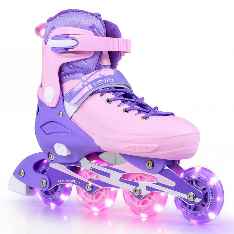 4-Size Adjustable Light-Up Kids Inline Skates for Kids Ages 7-9 by DirectDeals