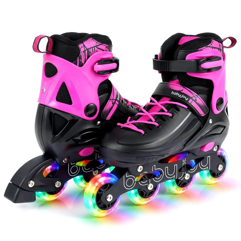 4-Size Adjustable Light-Up Kids Inline Skates for Kids Ages 7-9 by DirectDeals