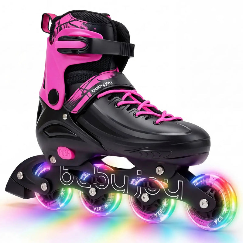 4-Size Adjustable Light-Up Kids Inline Skates for Kids Ages 7-9 by DirectDeals