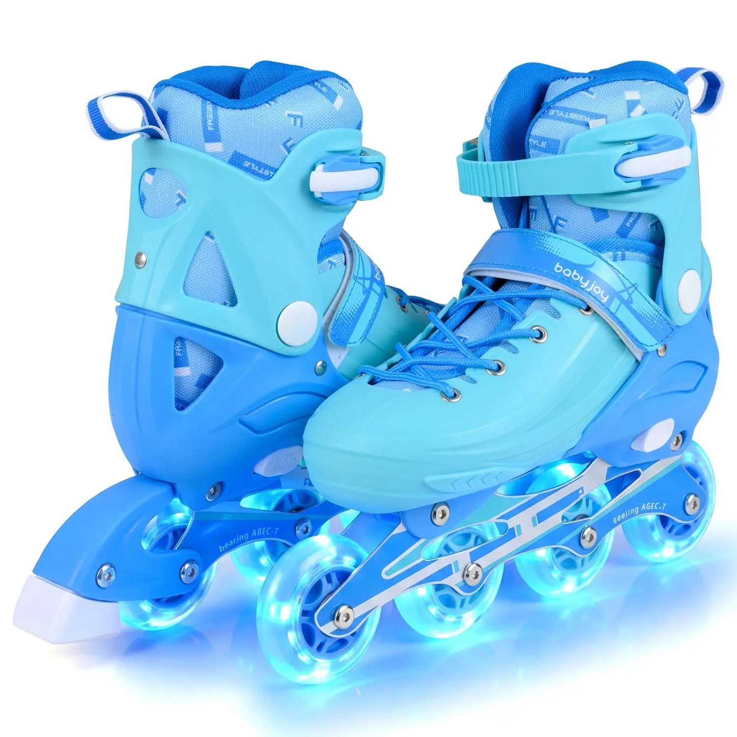 4-Size Adjustable Light-Up Kids Inline Skates for Kids Ages 7-9 by DirectDeals