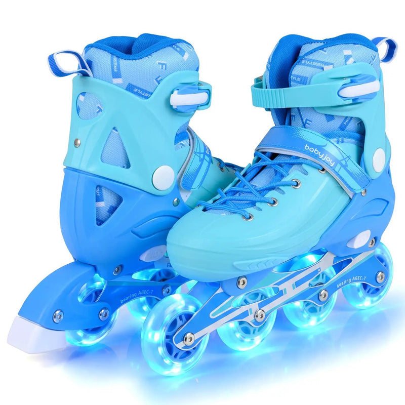 4-Size Adjustable Light-Up Kids Inline Skates for Kids Ages 7-9 by DirectDeals
