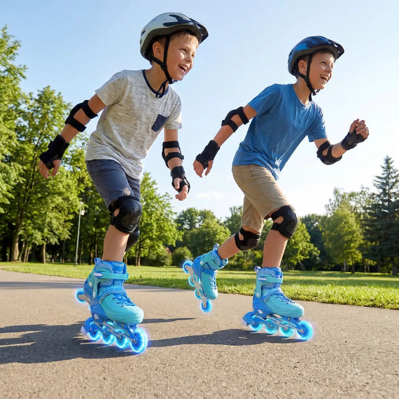 4-Size Adjustable Light-Up Kids Inline Skates for Kids Ages 7-9 by DirectDeals