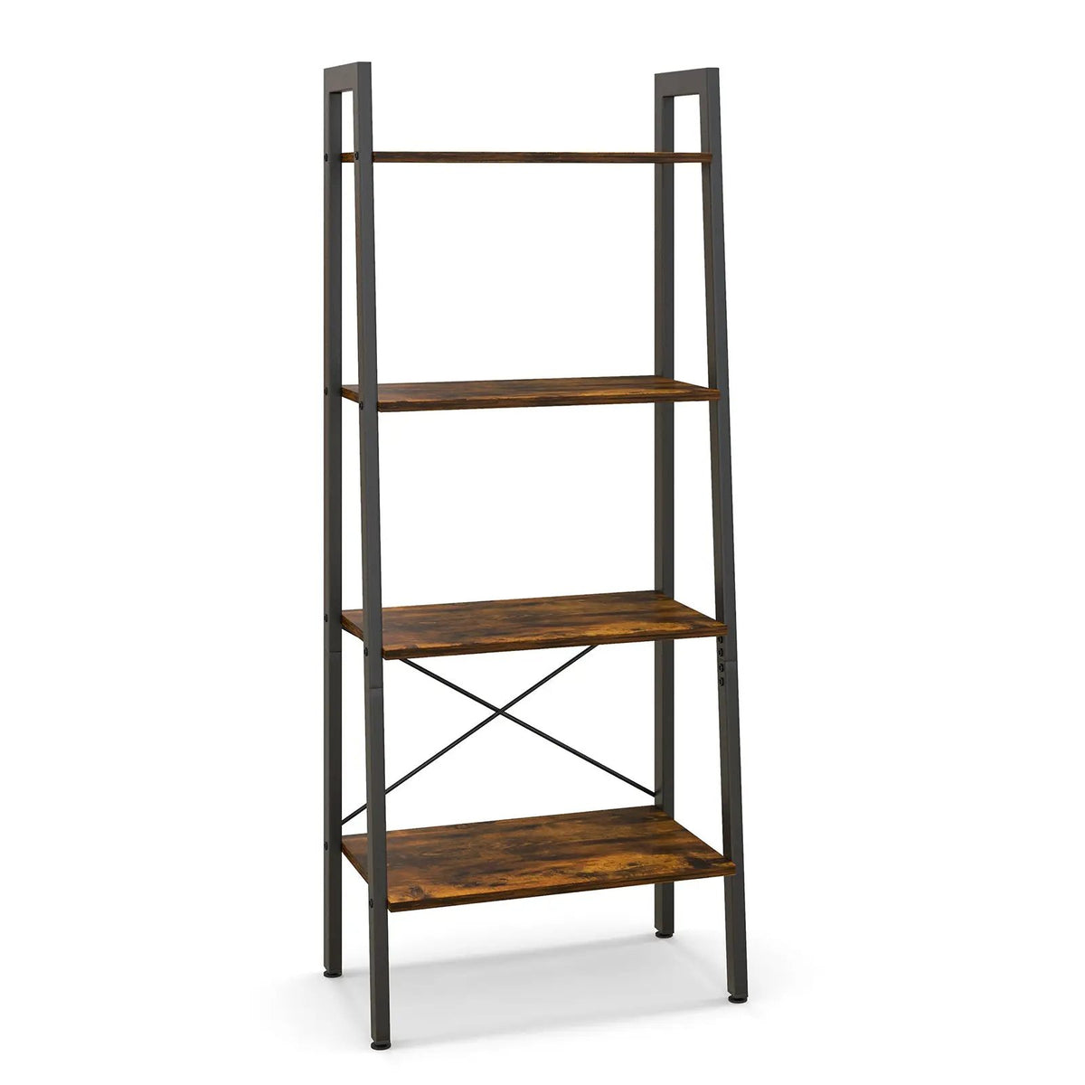 4-Tier Bookshelf with Metal Frame and Adjustable Foot Pads, photo 3 of 9