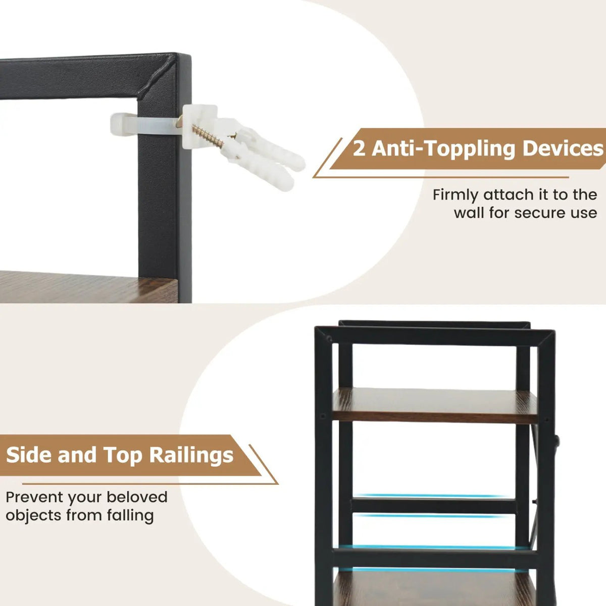 4-Tier Bookshelf Narrow Freestanding Display Shelf with Metal Frame, photo 13 of 16