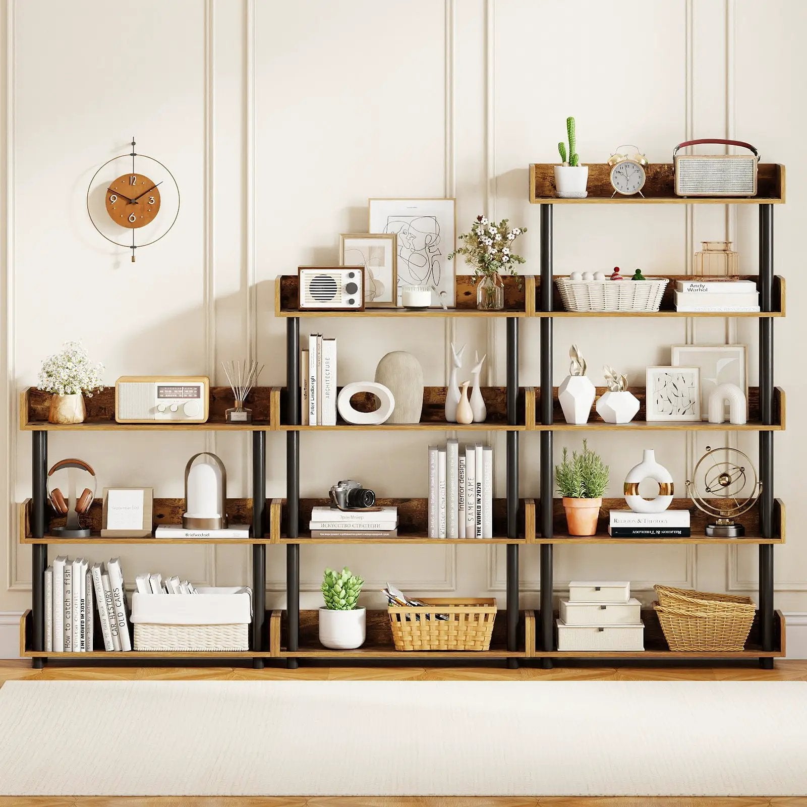 4-Tier Bookshelf Open Bookcase with Anti-Tipping Kit Industrial Storage Unit by DirectDeals