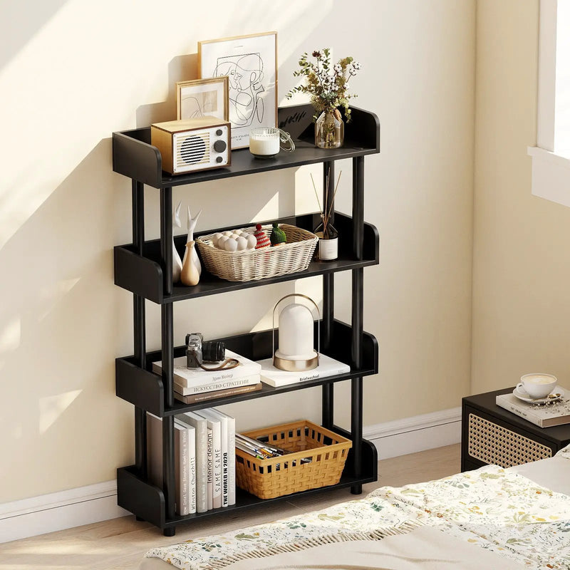 4-Tier Bookshelf Open Bookcase with Anti-Tipping Kit Industrial Storage Unit by DirectDeals