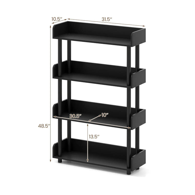 4-Tier Bookshelf Open Bookcase with Anti-Tipping Kit Industrial Storage Unit by DirectDeals