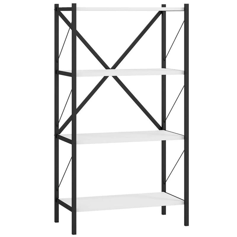 4-Tier Bookshelf with Heavy-Duty Metal Frame by DirectDeals