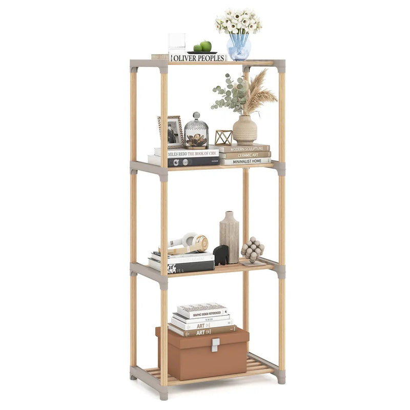 5-Tier Pine Wood Bookshelf with Open Shelves by DirectDeals