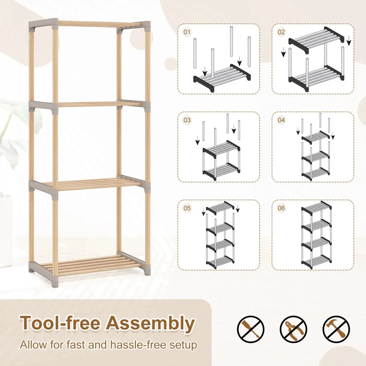 5-Tier Pine Wood Bookshelf with Open Shelves by DirectDeals