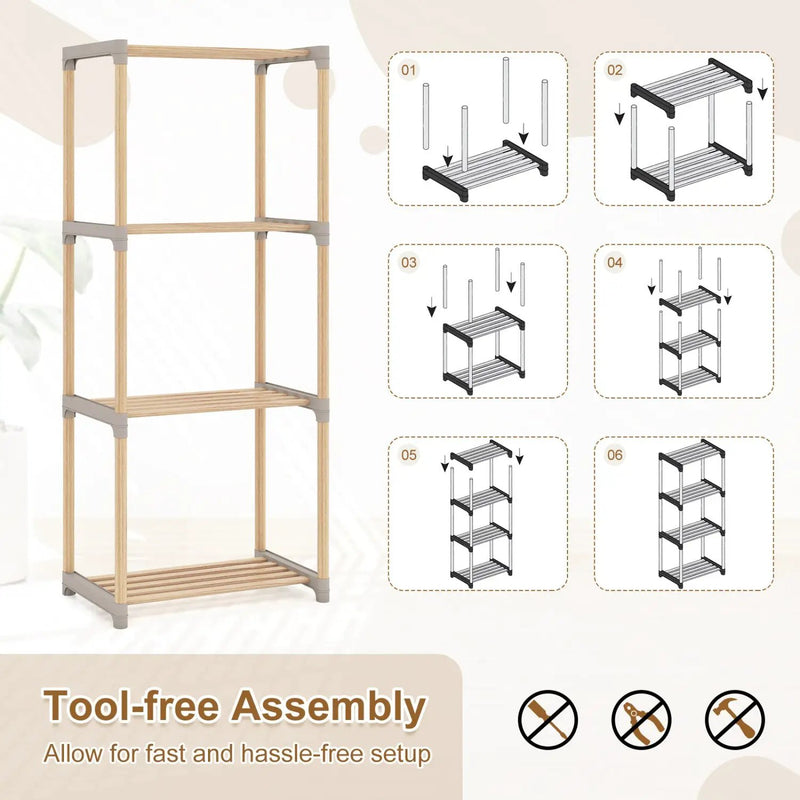 5-Tier Pine Wood Bookshelf with Open Shelves by DirectDeals