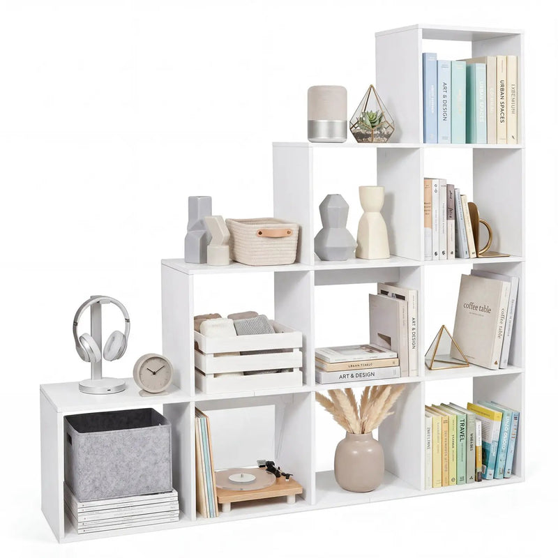 4-Tier Bookshelf with 10 Cube Storage and Anti-Tip Kit by DirectDeals