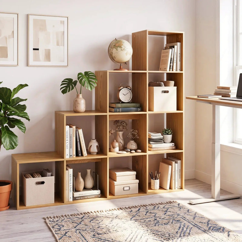 4-Tier Bookshelf with 10 Cube Storage and Anti-Tip Kit by DirectDeals