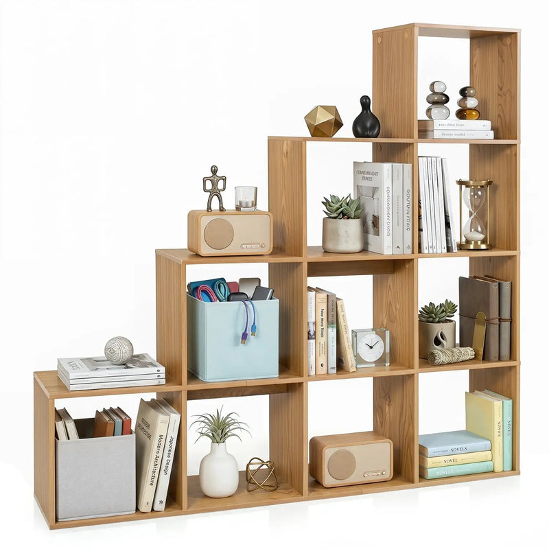 4-Tier Bookshelf with 10 Cube Storage and Anti-Tip Kit by DirectDeals