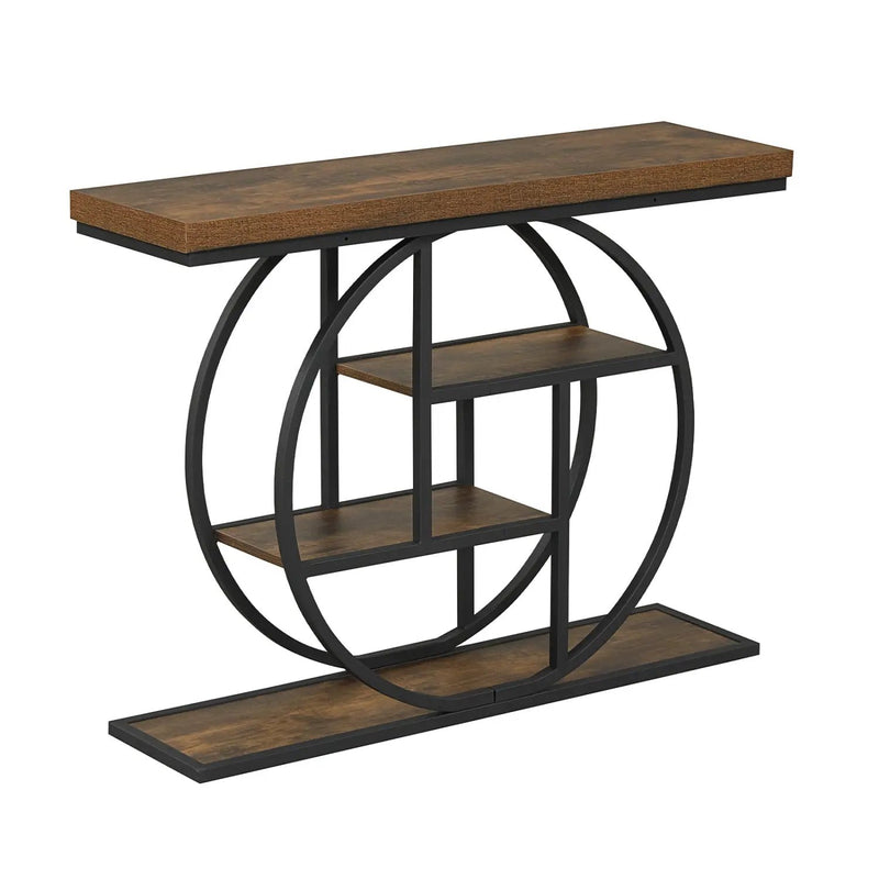 4-Tier Console Table 41 Inches Entryway Table with Storage Shelves by DirectDeals