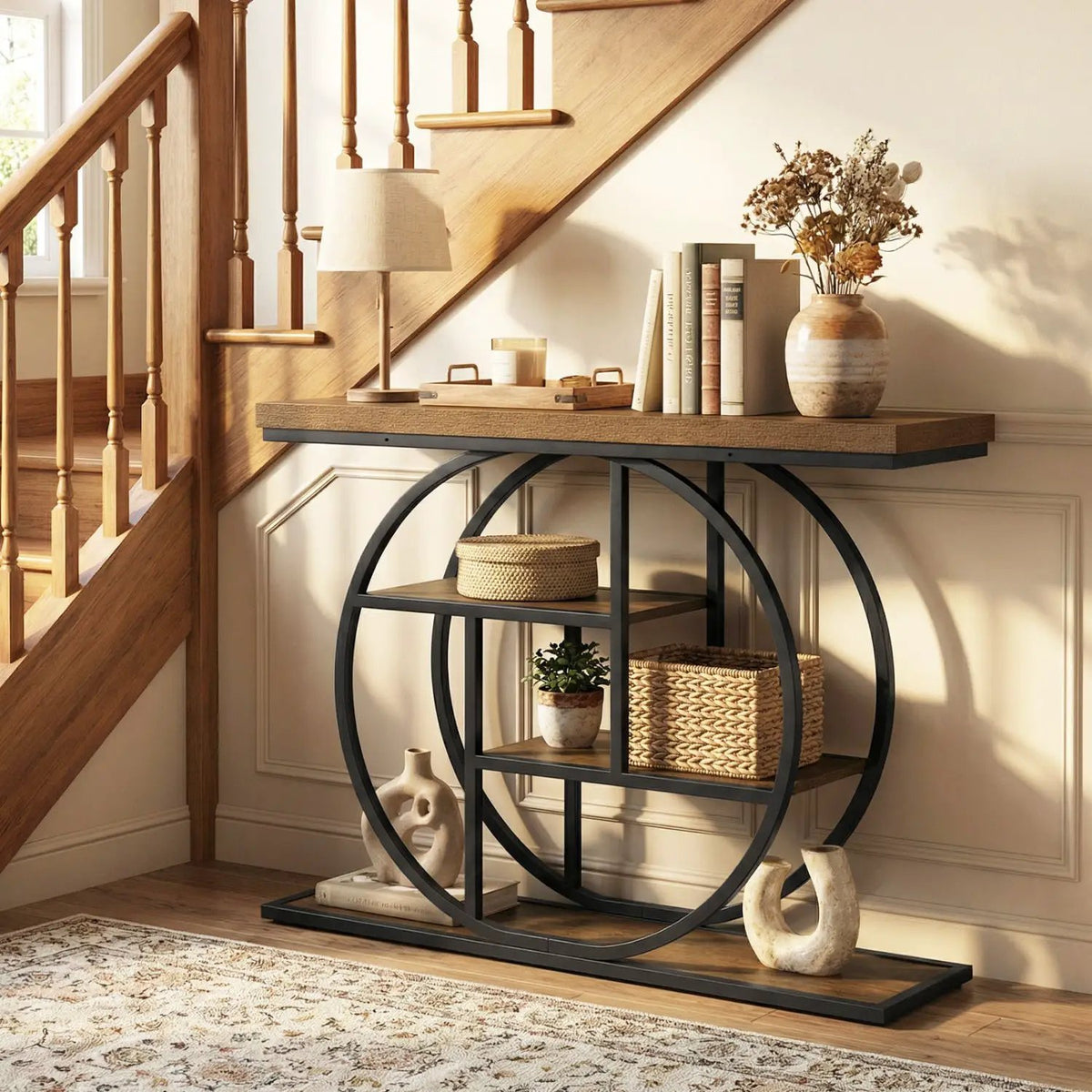 4-Tier Console Table 41 Inches Entryway Table with Storage Shelves, photo 10 of 16