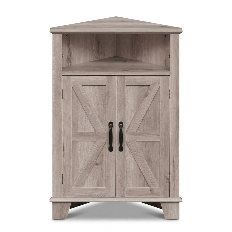 4-Tier Corner Storage Cabinet with Open Shelf by DirectDeals