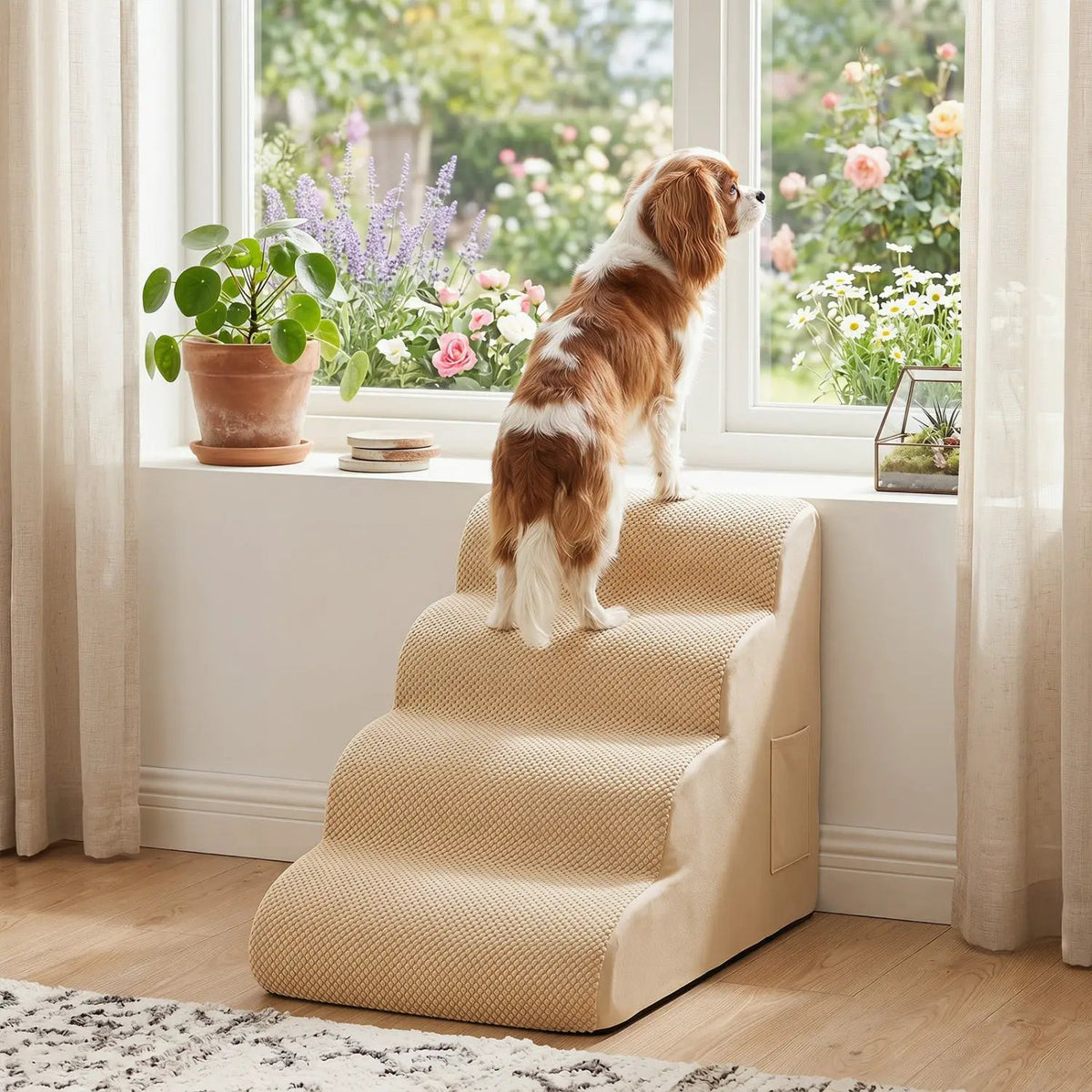 4-Tier Foam Dog Steps with Non-Slip Surface & Washable Cover, photo 7 of 9