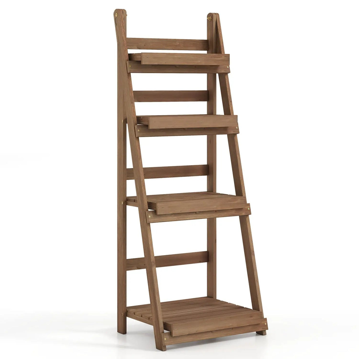 4-Tier Foldable Plant Stand with Slatted Shelves by DirectDeals
