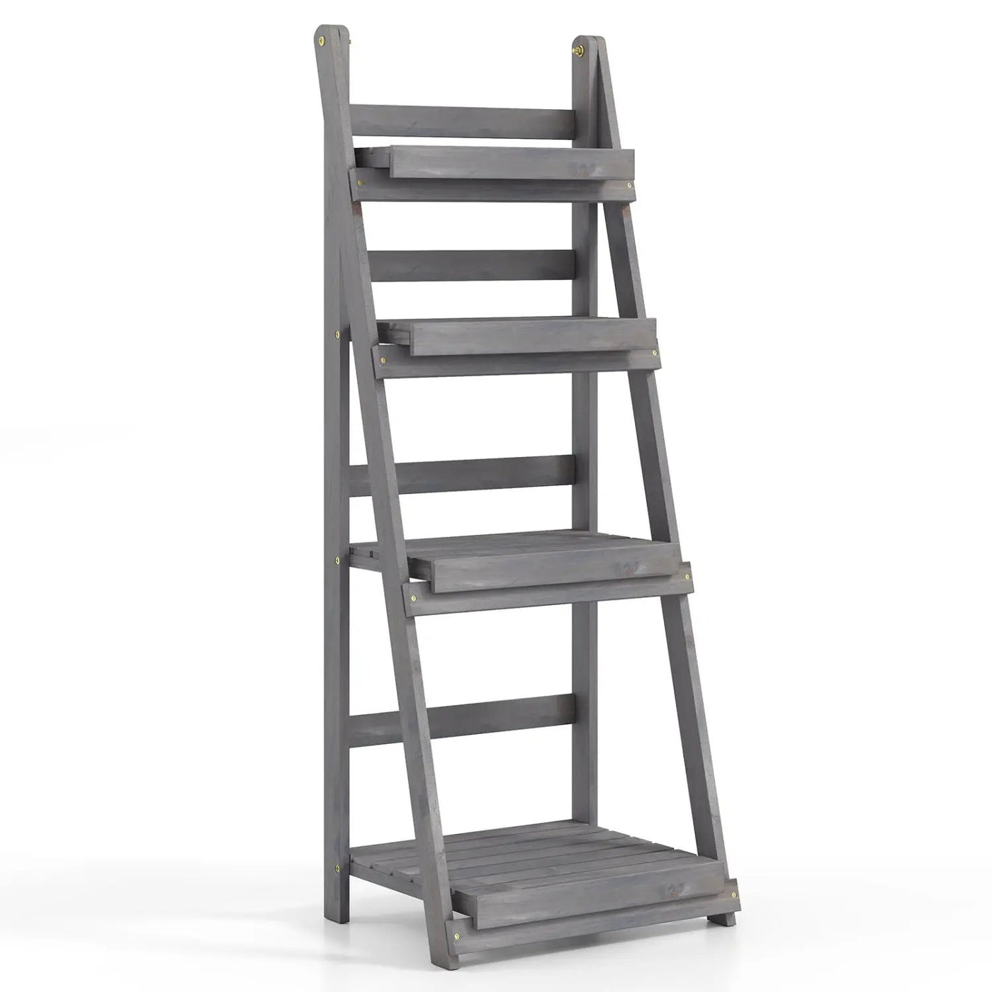 4-Tier Foldable Plant Stand with Slatted Shelves by DirectDeals