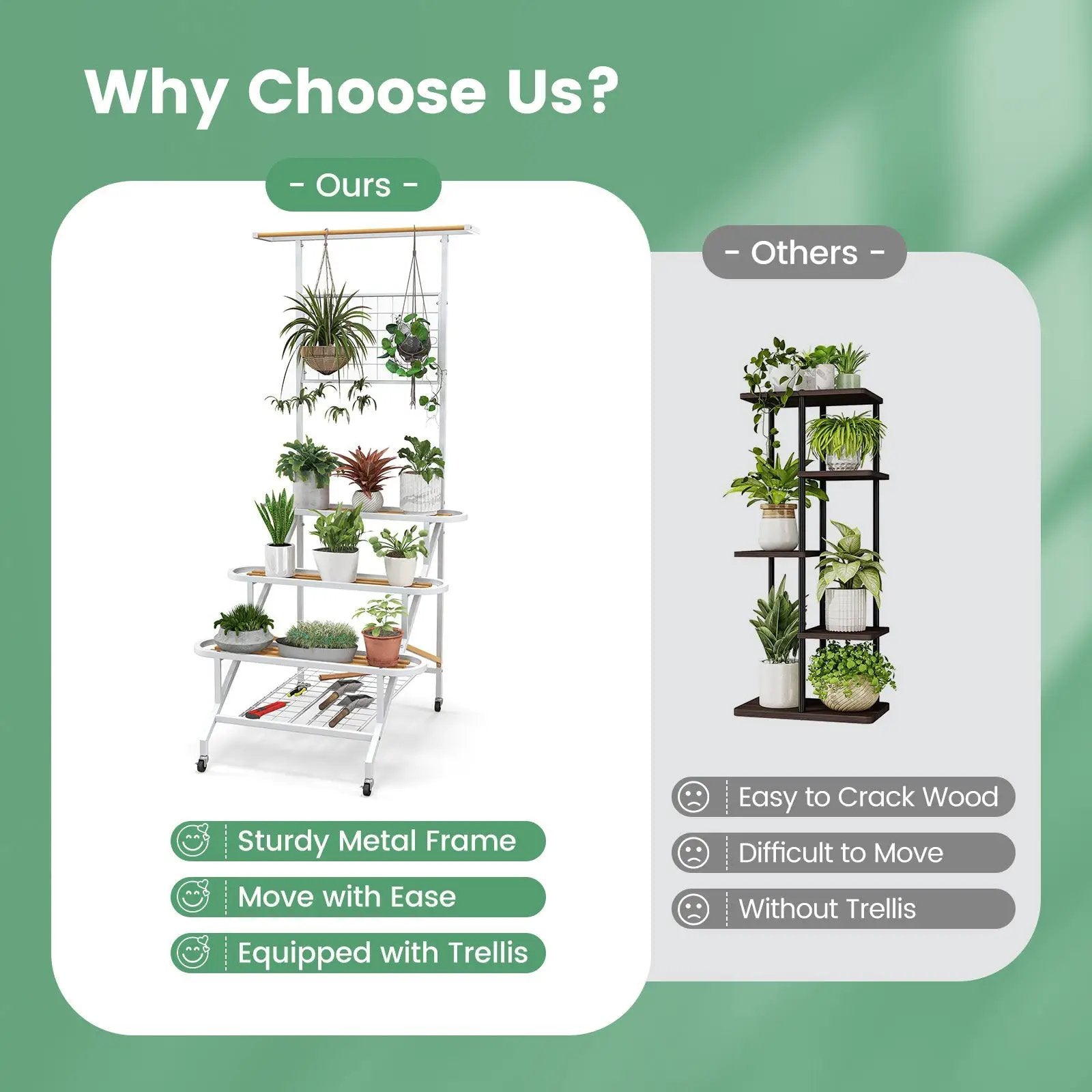 4-Tier Hanging Plant Stand with Hanging Bar by DirectDeals