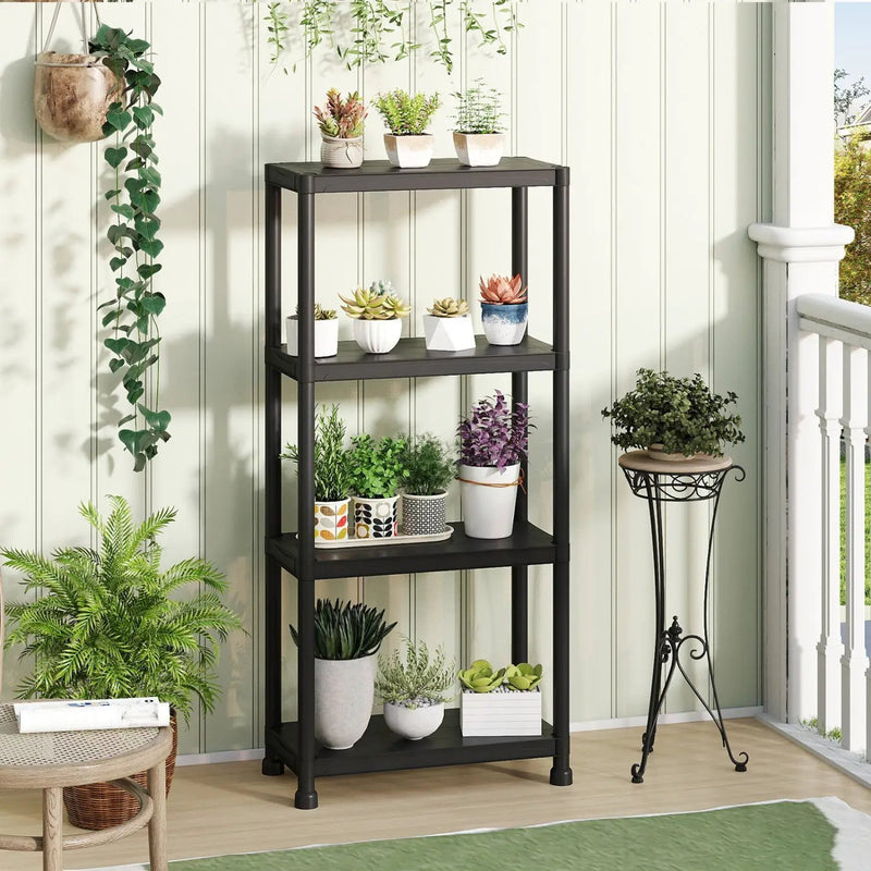 4-Tier Heavy-Duty Plastic Storage Shelves Freestanding Garage Shelving Unit by DirectDeals