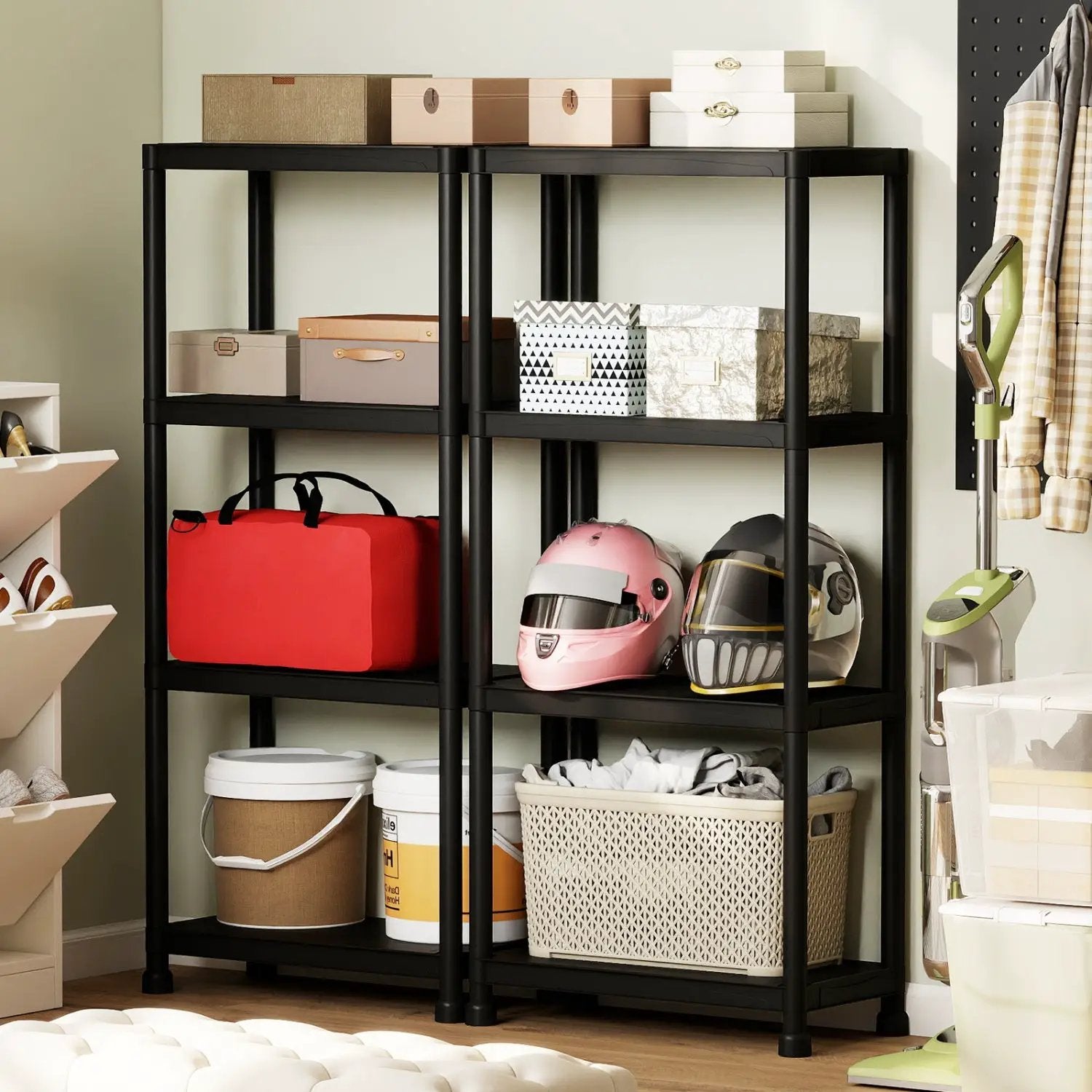 4-Tier Heavy-Duty Plastic Storage Shelves Freestanding Garage Shelving Unit by DirectDeals