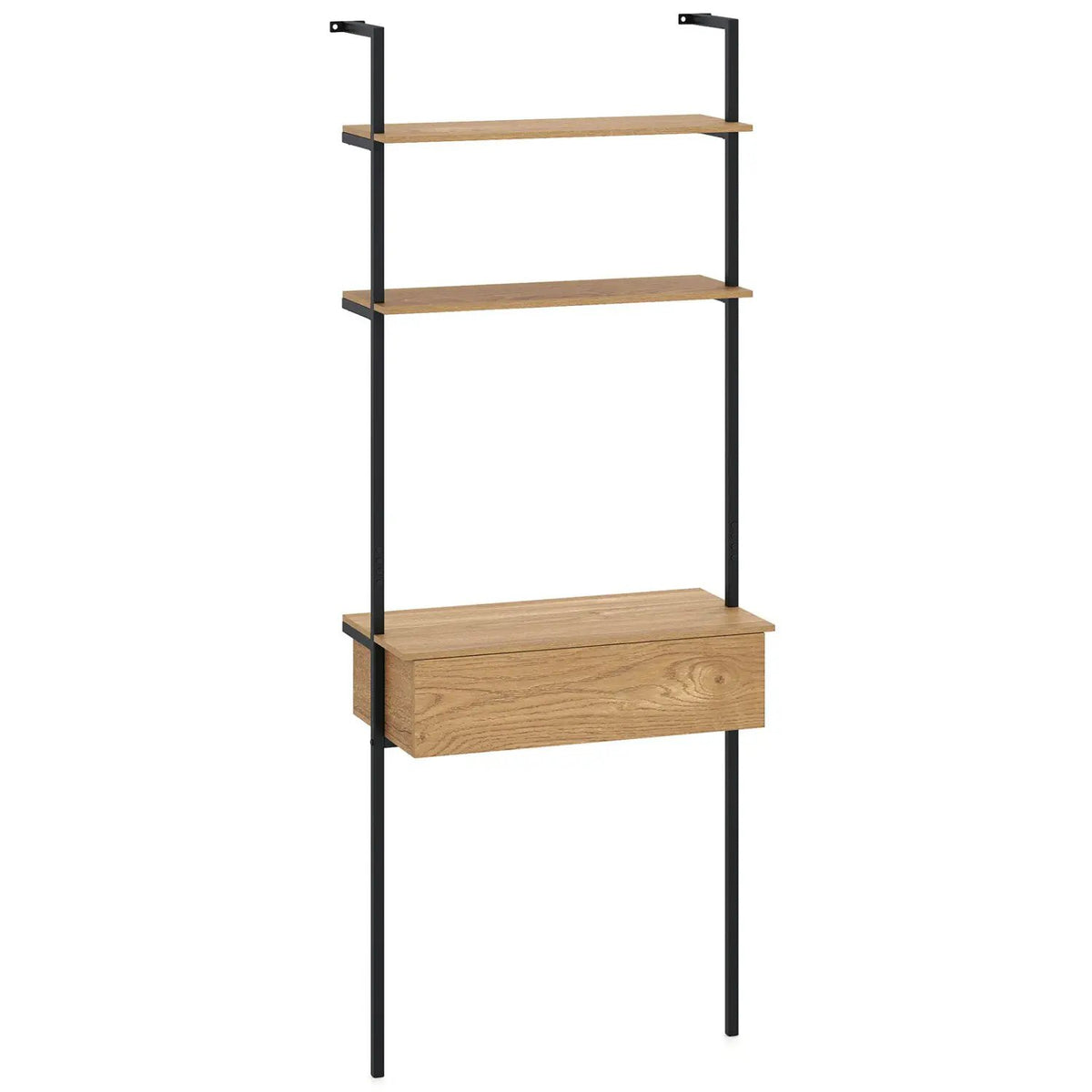 4-Tier Ladder Bookshelf with Drawer and Metal Frame, photo 11 of 16