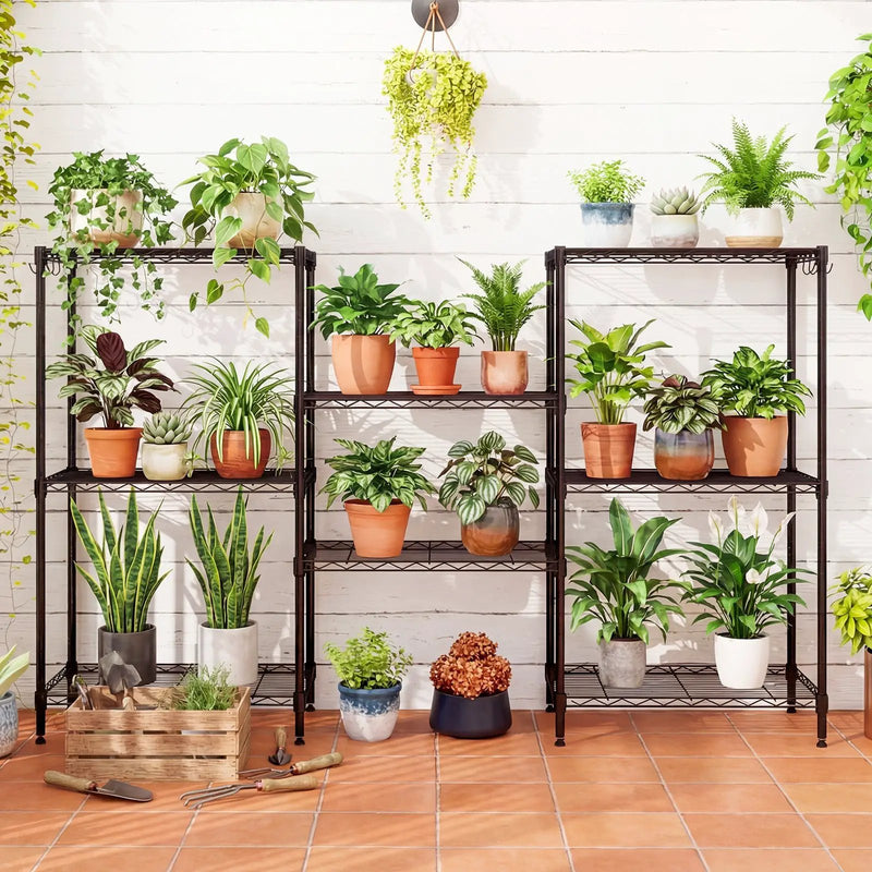 4-Tier Metal Storage Shelving Unit with V-Shaped Wire Rack and 600 LBS Capacity-Black by DirectDeals