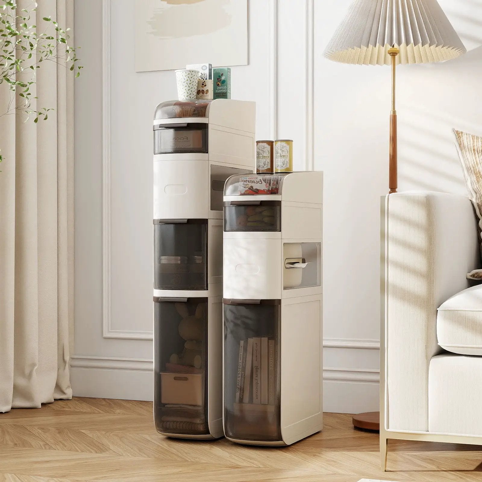 5-Tier Narrow Bathroom Storage Cabinet with Drawers and Tissue Box by DirectDeals