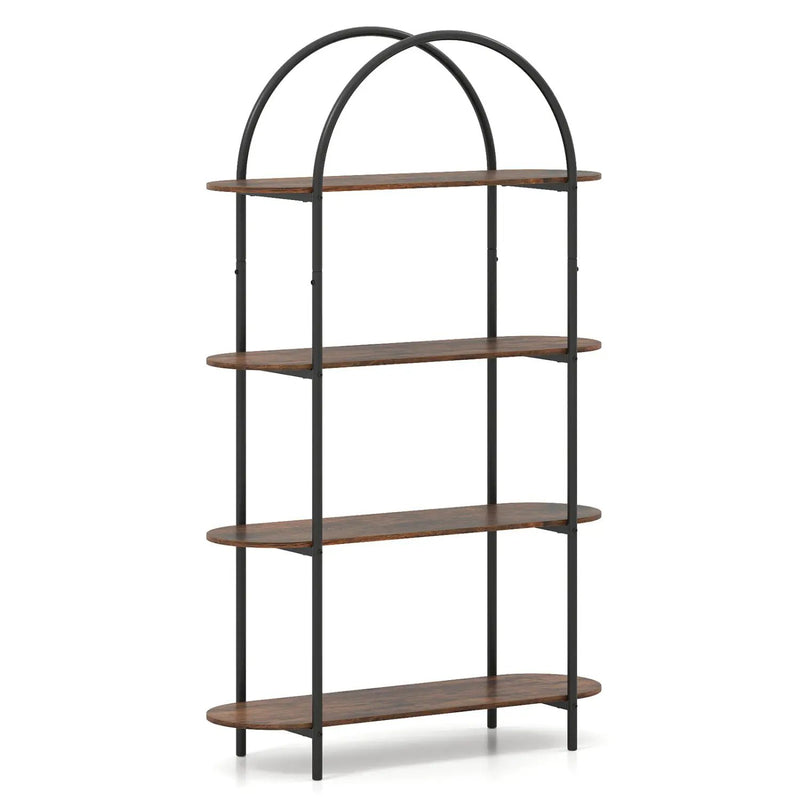 4-Tier Open Bookcase with Sturdy Metal Frame for Living Room by DirectDeals