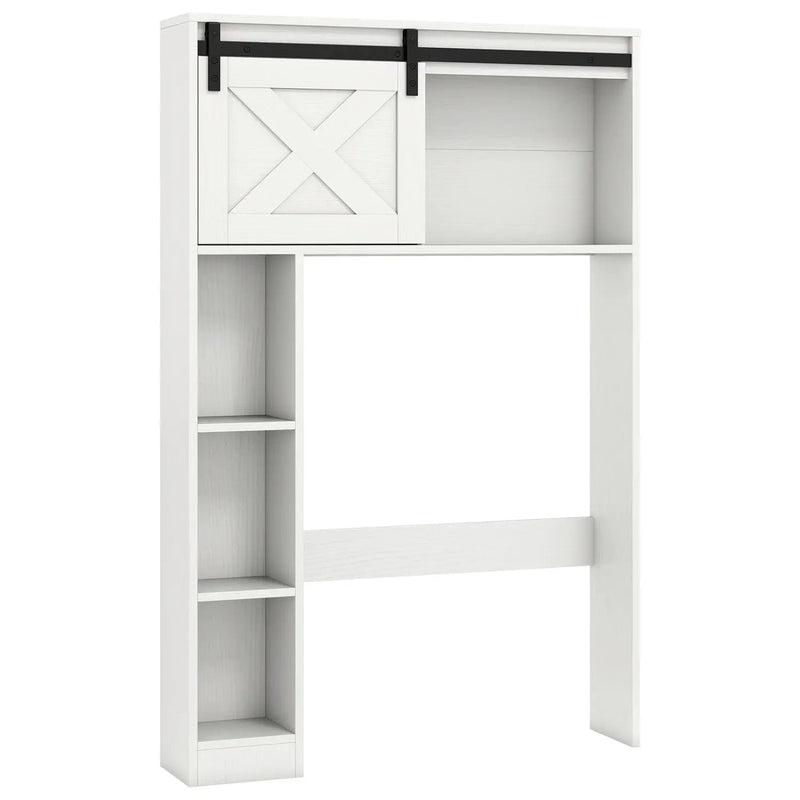 4-Tier Over The Toilet Storage Cabinet with Sliding Barn Door and Storage Shelves by DirectDeals