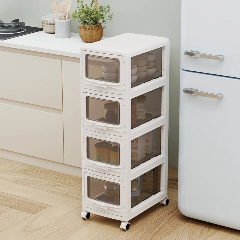 Rolling Storage Cart with Drawers and Lockable Wheels by DirectDeals
