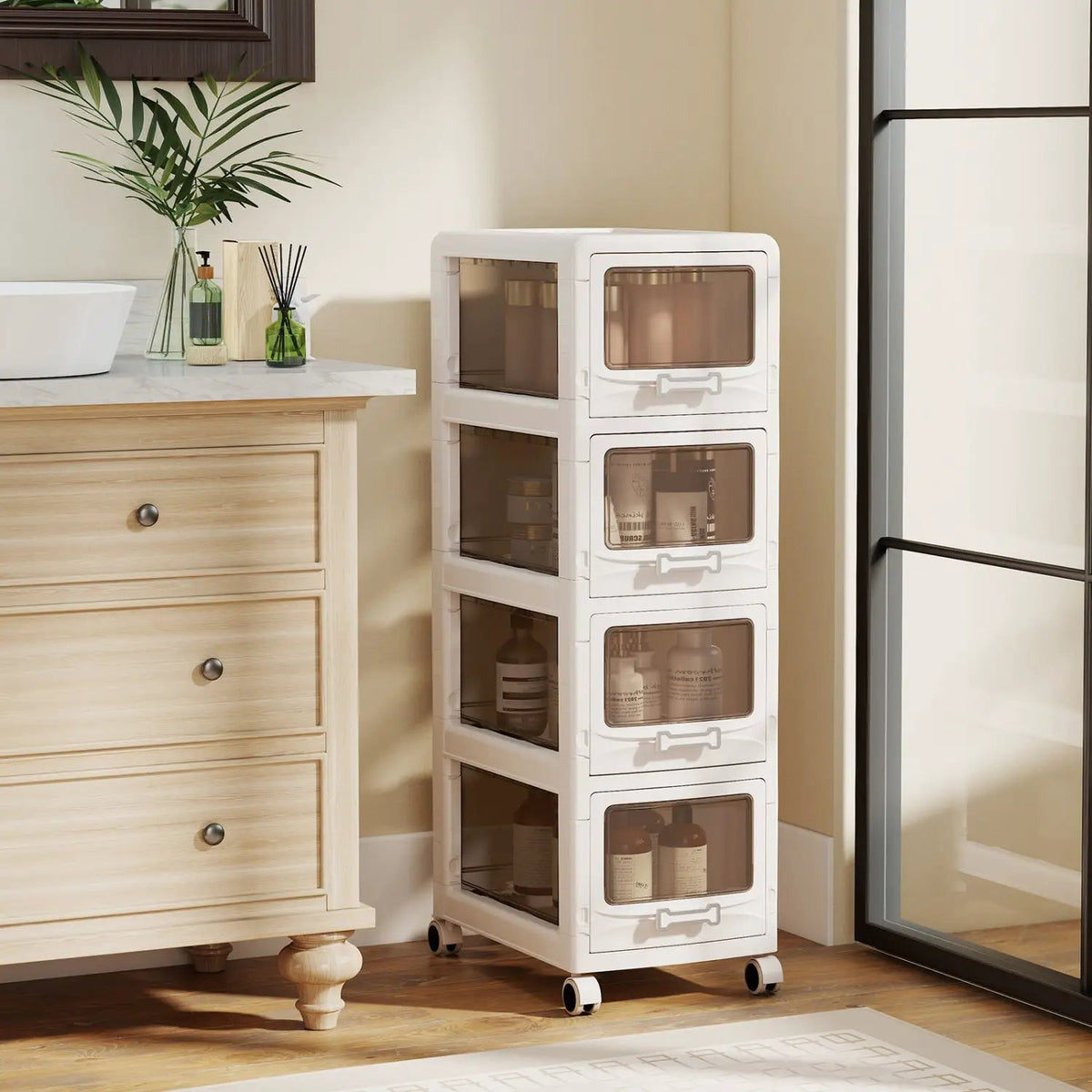 Rolling Storage Cart with Drawers and Lockable Wheels, photo 2 of 24