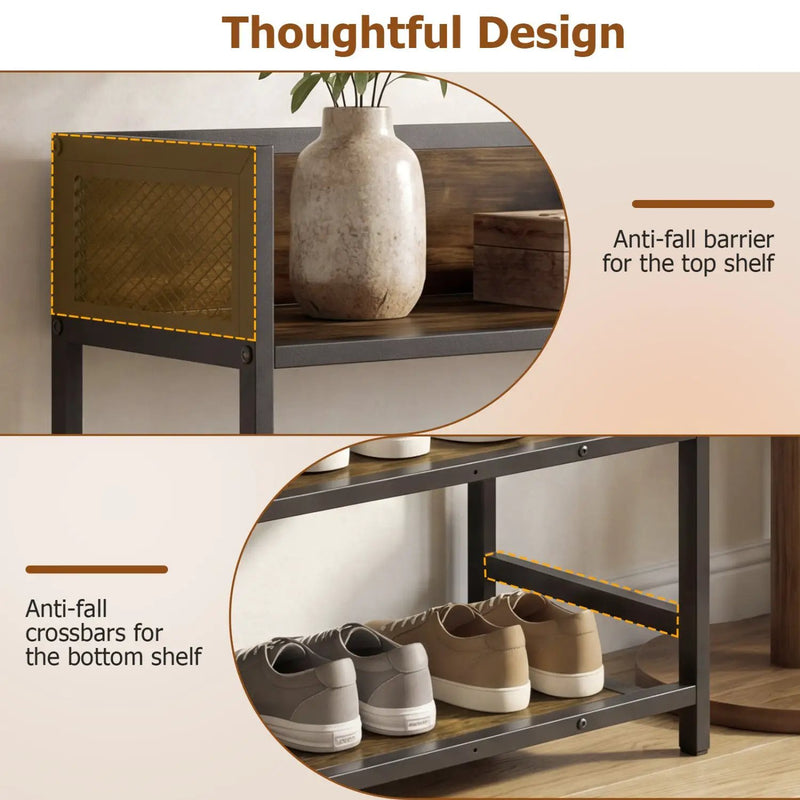 4-Tier Shoe Rack Industrial Shoe Organizer with Heavy Duty Metal Frame by DirectDeals