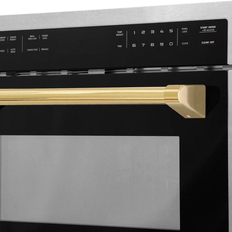 ZLINE 24” Convection Microwave, Stainless Steel, Gold MWOZ-24-SS-G by Farmhouse Kitchen and Bath