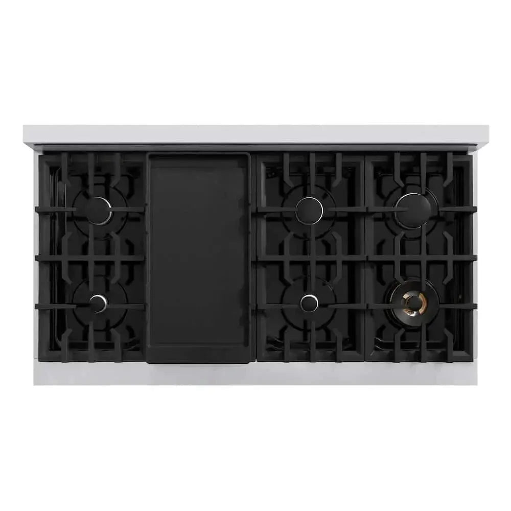 ZLINE 48"Classic Gas Range, Convection Gas Oven, Stainless Steel, White Matte Door CGR-WM-48 by Farmhouse Kitchen and Bath
