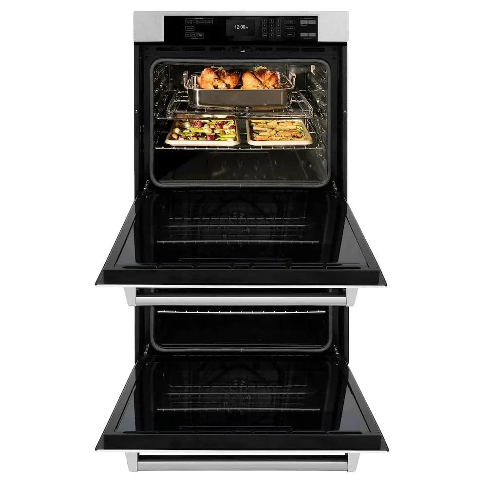 ZLINE 30"Professional True Convection Double Wall Oven, Air Fry, Self Clean, DuraSnow® White Matte WADS-WM-30 by Farmhouse Kitchen and Bath