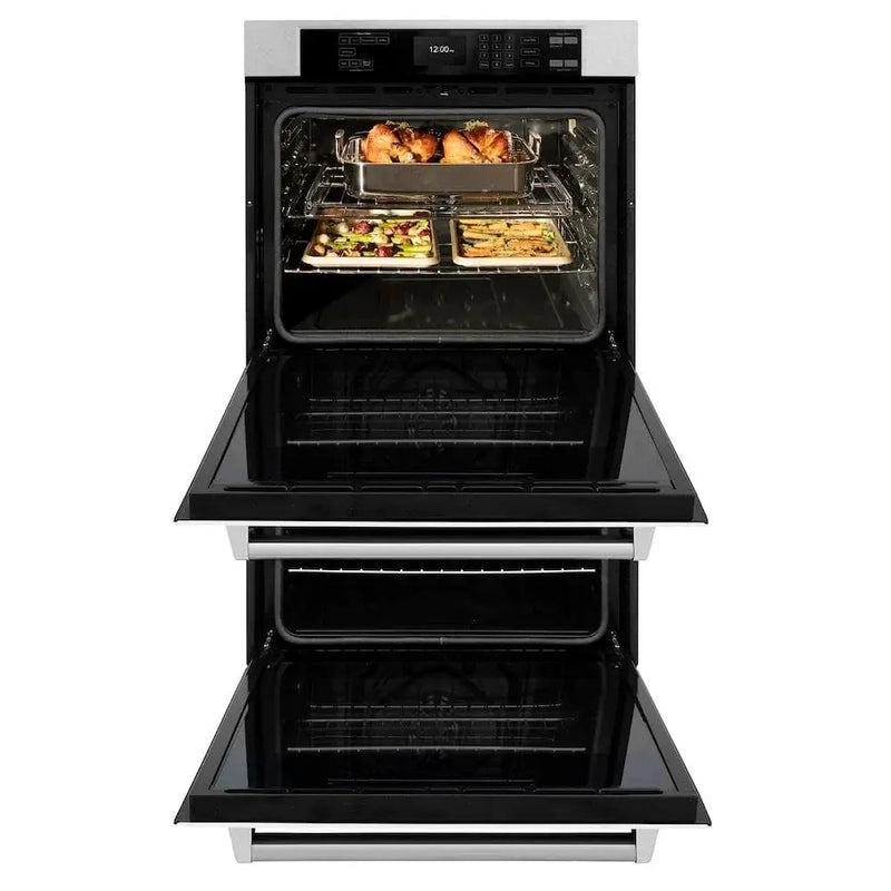 ZLINE 30"Professional True Convection Double Wall Oven, Air Fry, Self Clean, DuraSnow® White Matte WADS-WM-30 by Farmhouse Kitchen and Bath