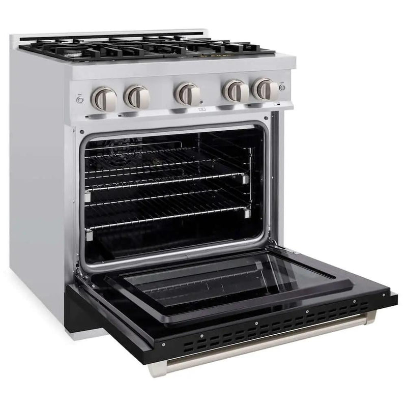ZLINE 30" Select Gas Range Convection Gas Oven Stainless Steel Black Matte Door HGR-BLM-30 by Farmhouse Kitchen and Bath