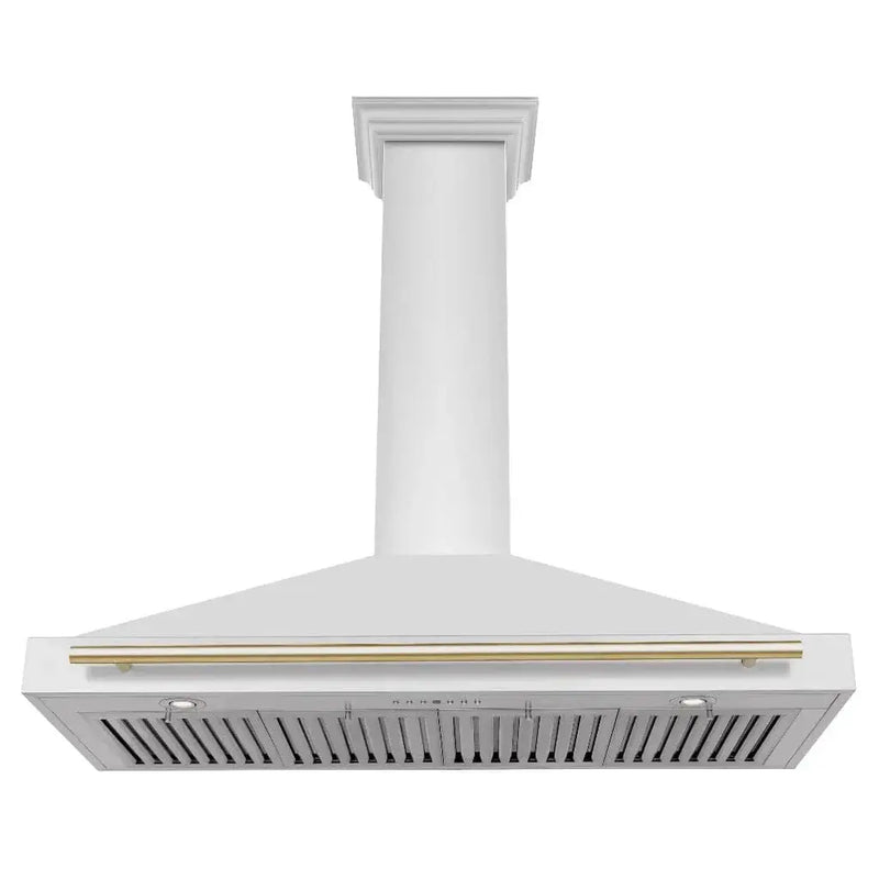 ZLINE 48" Autograph Edition Stainless Steel Range Hood, Gold KB4STZ-48-G by Farmhouse Kitchen and Bath