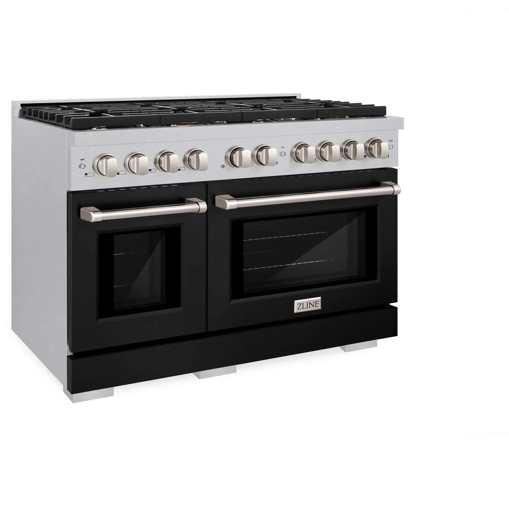 ZLINE 48"Paramount Dual Fuel Range DuraSnow® Black Matte SDRS-BLM-48 by Farmhouse Kitchen and Bath