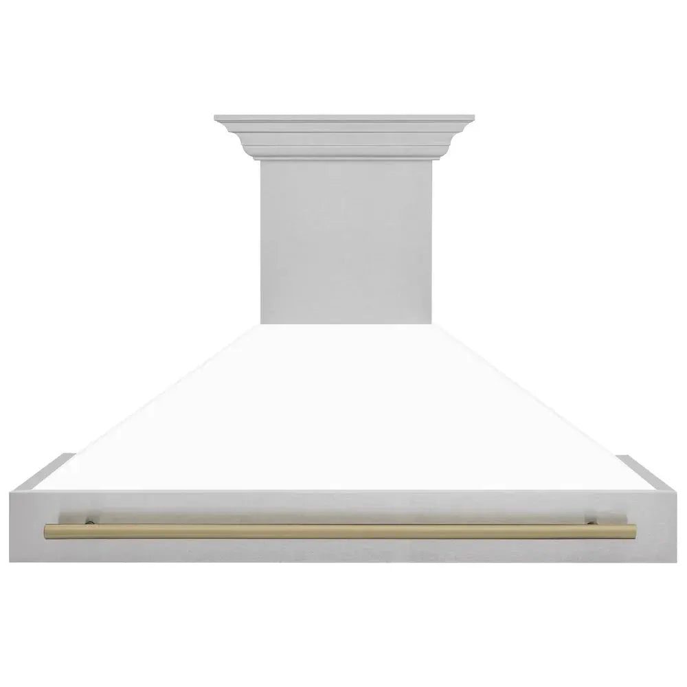 ZLINE 48" Autograph DuraSnow White Range Hood 8654SNZ-WM48-CB by Farmhouse Kitchen and Bath