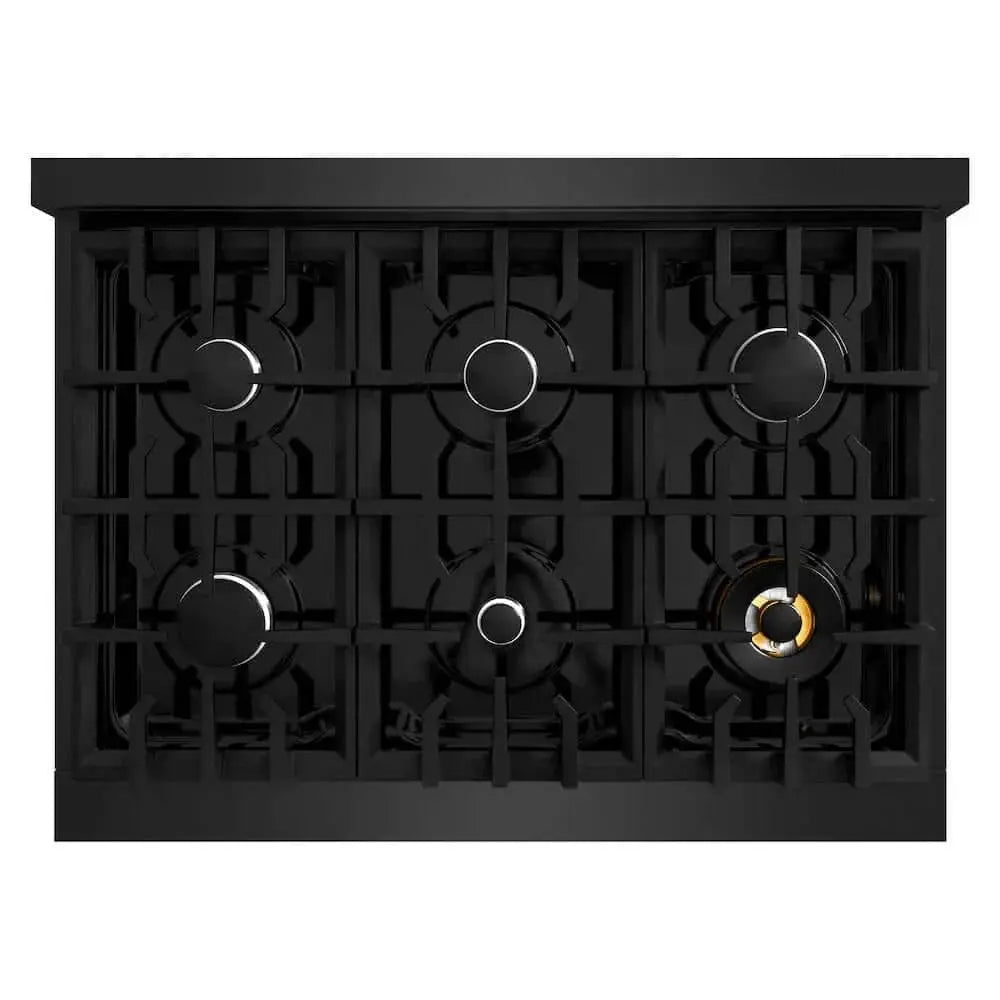 ZLINE 36" Select Dual Fuel Range Gas Cooktop Electric Convection Oven Black Stainless Steel HDRB-36 by Farmhouse Kitchen and Bath