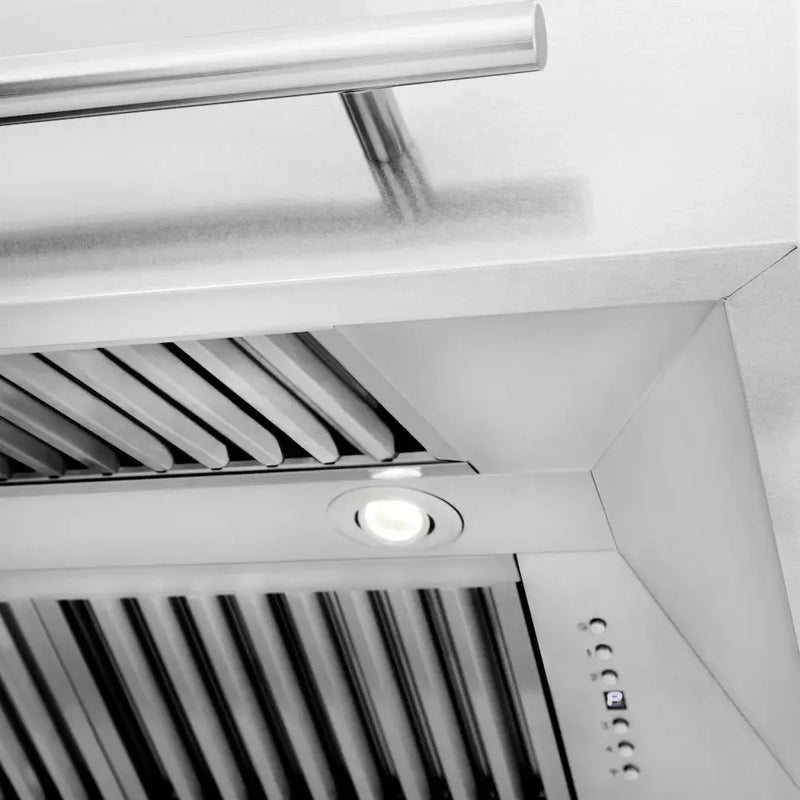 ZLINE 48" Autograph DuraSnow Stainless Blue Wall Range Hood 8654SNX-BG-48 by Farmhouse Kitchen and Bath