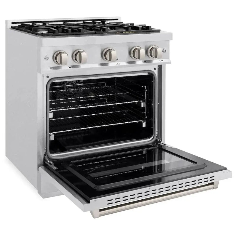 ZLINE 30" Classic Gas Range, Convection Gas Oven DuraSnow® Stainless Steel, CGRS-30 by Farmhouse Kitchen and Bath