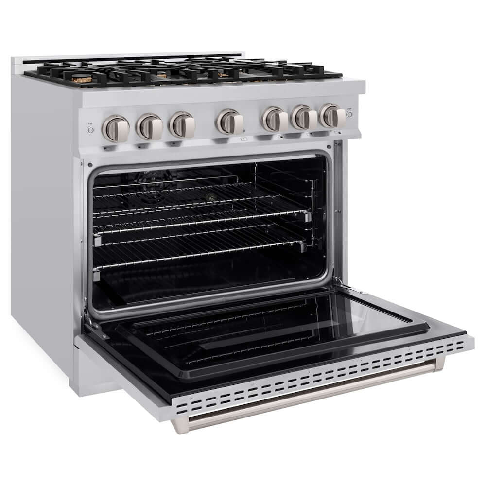 ZLINE 36" Classic Gas Range, Convection Gas Oven, Stainless Steel, Brass Burners, CGR-BR-36 by Farmhouse Kitchen and Bath