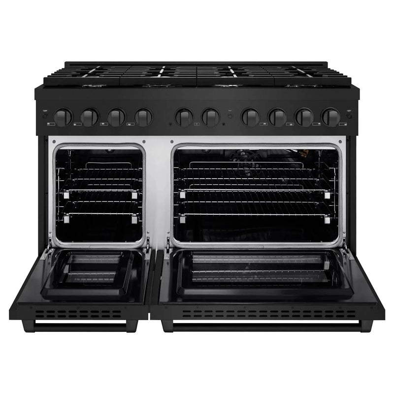 ZLINE 48"Paramount Dual Fuel Range Black Stainless Steel, SDRB-48 by Farmhouse Kitchen and Bath