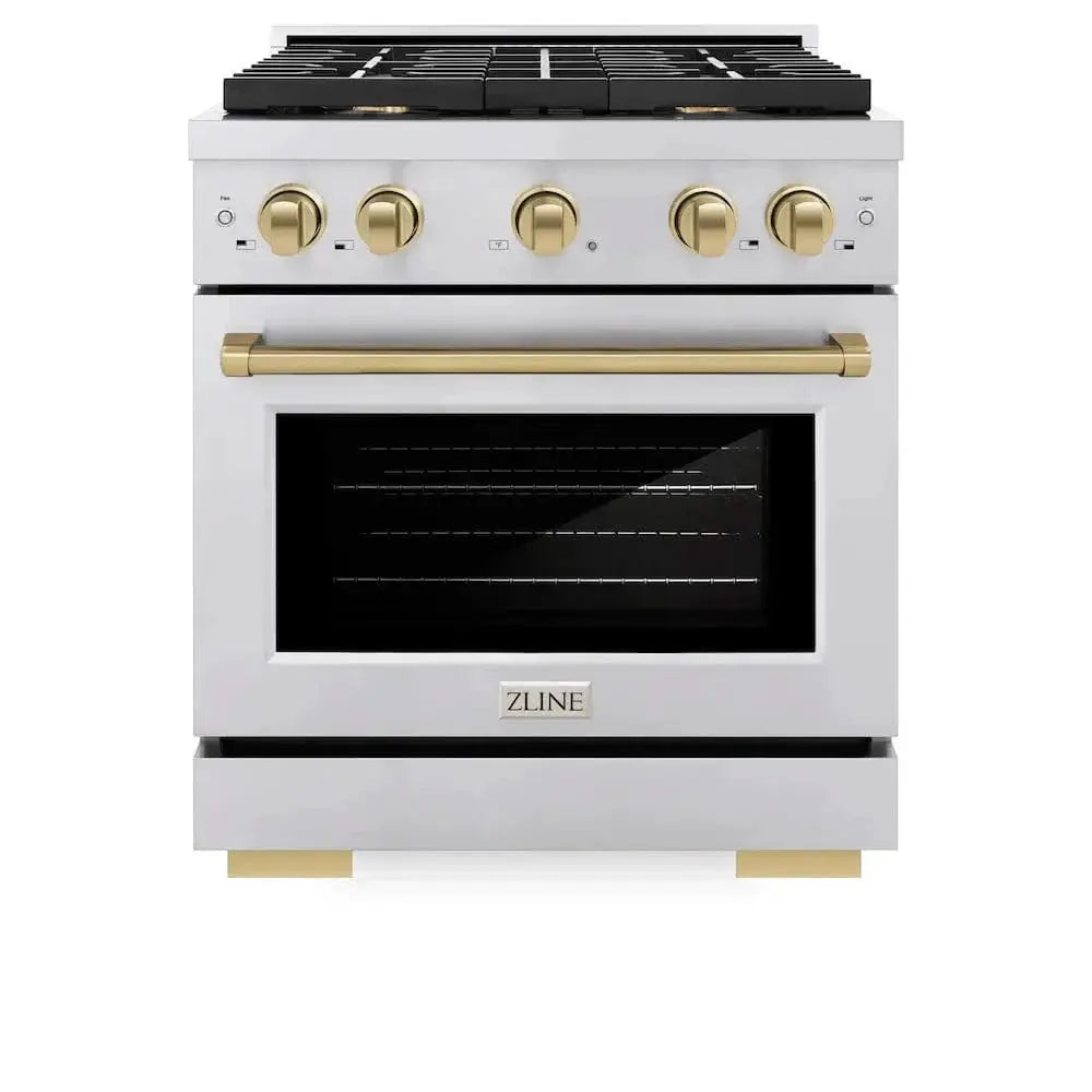 ZLINE 30"Paramount Dual Fuel Range Stainless Steel Champagne Bronze SDRZ-30-CB by Farmhouse Kitchen and Bath